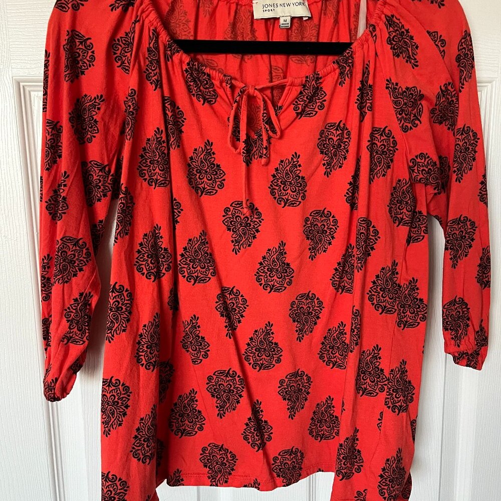 Jones New York Sport cotton 3/4 sleeve top